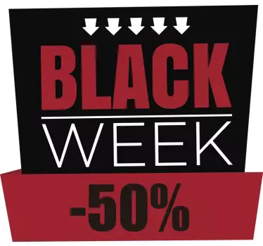 Autocolante de promoção black week -50% - TenStickers