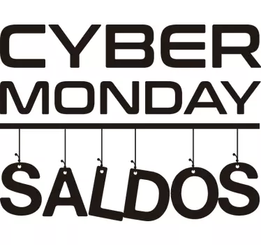 Vinil autocolante para montras Saldos Cyber Monday - TenStickers