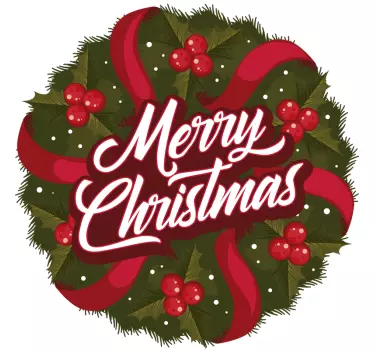 Vinil decorativo grinalda Merry Christmas - TenStickers