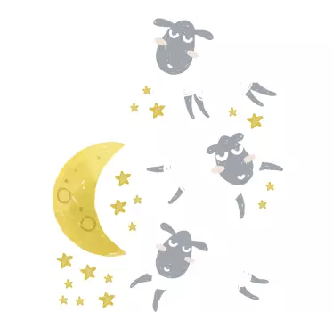 Autocolante para janelas lua e estrelas - TenStickers