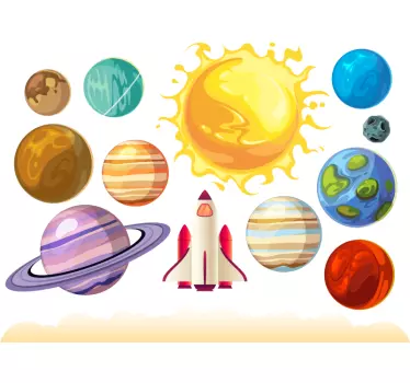 autocolante do espaço dos planetas - TenStickers