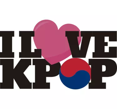 Quadro branco adesivo eu amo kpop - TenStickers