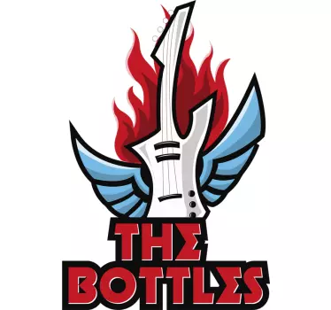 Autocolante decorativo de rock Guitarra com nome ou grupo  - TenStickers