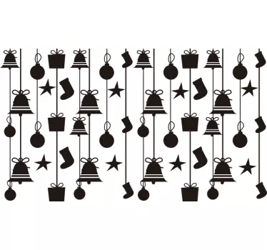 Vinil decorativo de natal sapatinhos e adornos - TenStickers