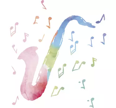 Autocolantes de jazz e blues Saxofone multicolorido - TenStickers