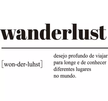 Autocolantes decorativos de outros textos Definição de Wanderlust - TenStickers