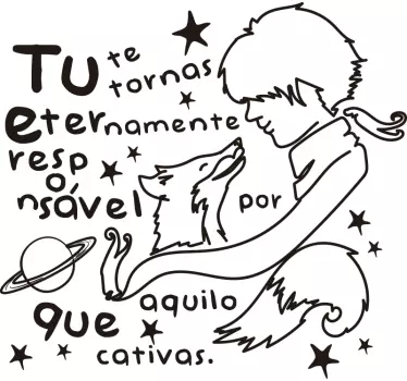 Autocolantes de contos infantis Frase famosa do Principezinho - TenStickers