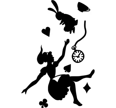 Autocolantes de contos infantis Alice e o Coelho Branco - TenStickers