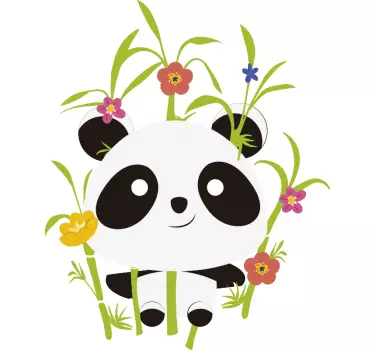 Autocolantes com animais selvagens Panda nos Bambús - TenStickers