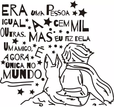 Autocolantes de contos infantis Frase de amizade do Principezinho - TenStickers