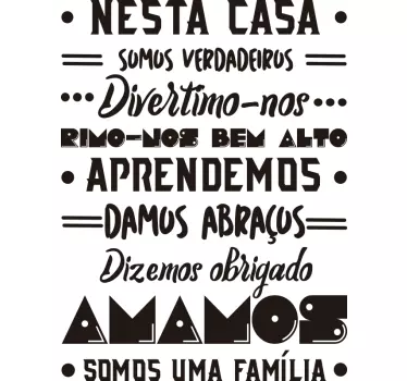Autocolantes decorativos de texto Nesta Casa Amamos - TenStickers
