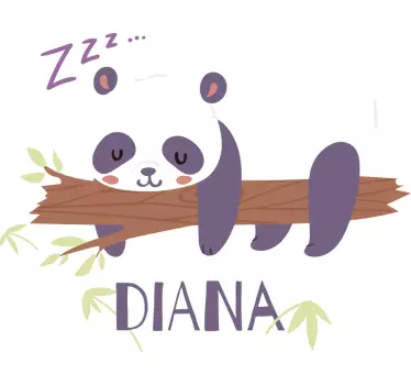 Autocolantes com animais selvagens Panda com nome - TenStickers