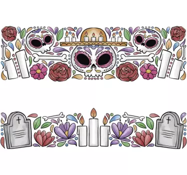 Vinil autocolante decorativo faixa dia dos mortos - TenStickers