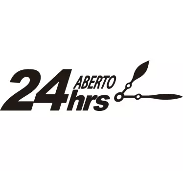 Aberto 24 horas autocolante industrial - TenStickers