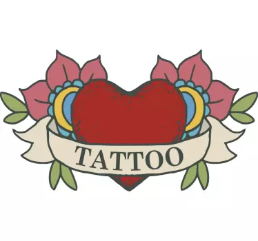 Autocolantes decorativos de arte Coração Tattoo - TenStickers