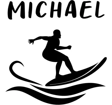 Autocolantes decorativos de surf Surfista com nome - TenStickers