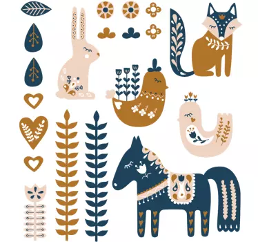 Adesivos para decoração de quarto infantil Animal nórdico - TenStickers