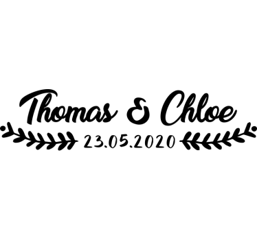 Autocolante para carro de casamento nomes - TenStickers
