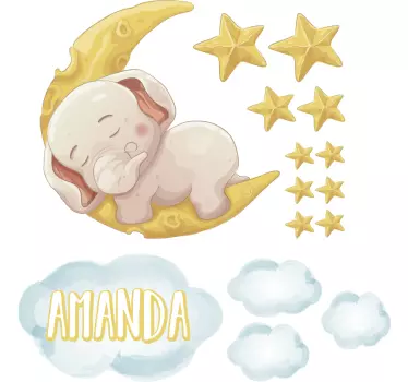 Autocolantes decorativos de ilustrações Elefante adormecido - TenStickers