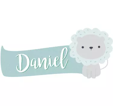 Autocolante infantil leãozinho com nome - TenStickers