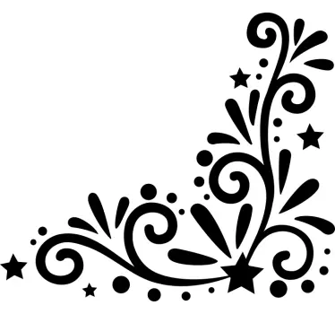 Vinil decorativo floral de canto elegante - TenStickers