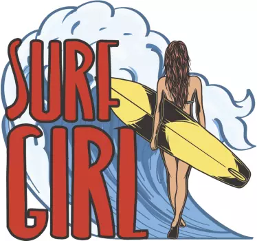 Autocolante de surf rapariga surfista - TenStickers