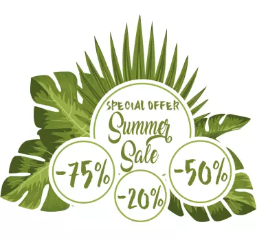 Autocolante de promoção liquidação de verão tropical - TenStickers