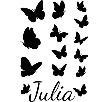 Autocolante para janelas de borboletas com nome personalizado - TenStickers