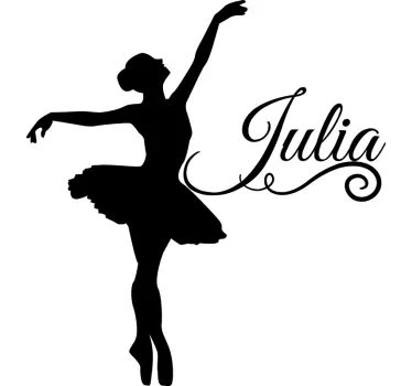 Vinil decorativo de dança Bailarina com nome - TenStickers
