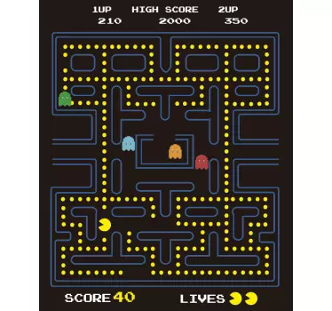 Vinil autocolante decorativo de videojogos Pacman - TenStickers