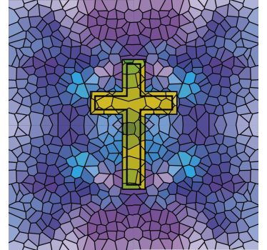 Vinil autocolante para janelas vitral Cruz de Cristo - TenStickers