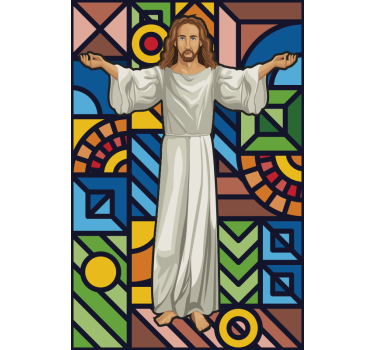 Vinil decorativo para janelas vitral Jesus Cristo - TenStickers