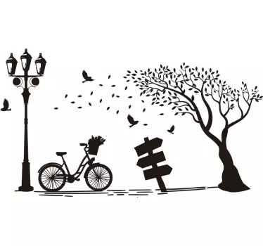 autocolantes decorativos vintage Bicicleta do outono - TenStickers