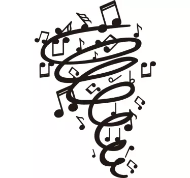 Autocolante decorativo de música redemoinho notas musicais - TenStickers