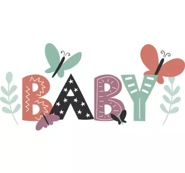 Vinil decorativo quarto de bebé Baby borboletas - TenStickers