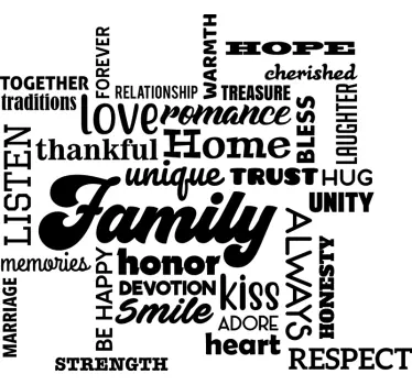 Autocolantes decorativos de lar Palavras familiares - TenStickers