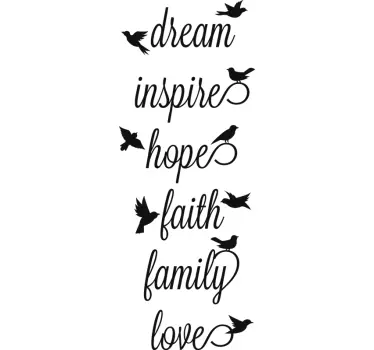 Vinil decorativo de texto Palavras inspiradoras - TenStickers