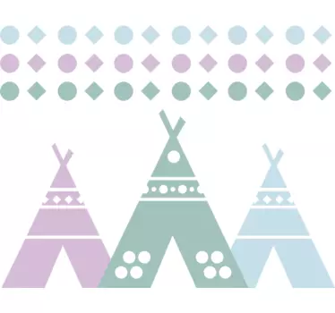 Vinis decorativos infantis Tendas em cores pastel - TenStickers