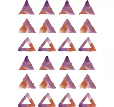 Autocolante para parede de triângulos em aquarela - TenStickers