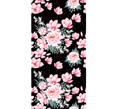 Autocolante para janela de flores rosas e magnólias - TenStickers