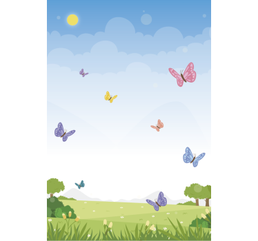 Primavera grama borboleta janela vinil autocolante decorativo - TenStickers