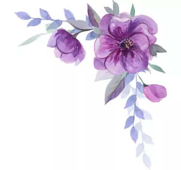Autocolantes com padrões florais Flor de primavera cor de água - TenStickers