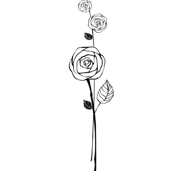 Sticker decorativo contorno rosas - TenStickers
