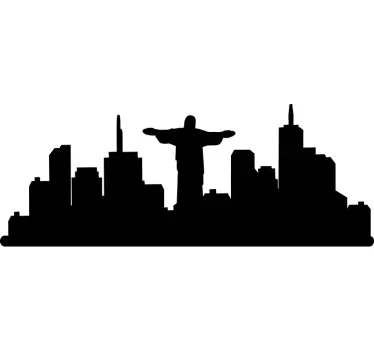 Vinil decorativo silhueta skyline Brasil - TenStickers