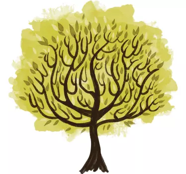 Autocolante decorativo de natureza árvore da vida em aquarela  - TenStickers