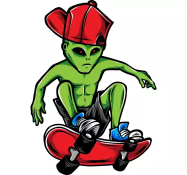 Vinil decorativo de desportos radicais Alien skater - TenStickers