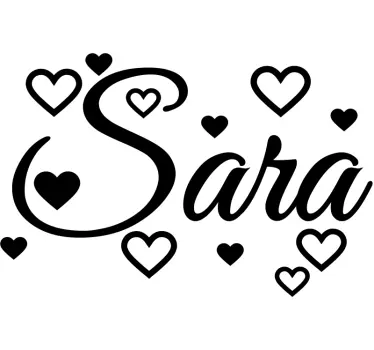 Autocolantes decorativos do Amor Nome com corações - TenStickers