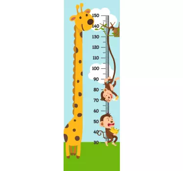 Autocolante decorativo Macaco e girafa medidor - TenStickers