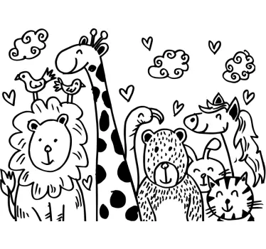 Autocolante decorativo infantil Animais da selva felizes - TenStickers