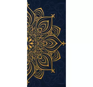 Autocolante para portas mandala de luxo dourada - TenStickers